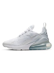 Nike White/Pale Aqua Youth Air Max 270 Trainers - Image 2 of 6
