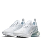 Nike White/Pale Aqua Youth Air Max 270 Trainers - Image 3 of 6