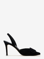Mint Velvet Black Buckled Slingbacks - Image 1 of 2