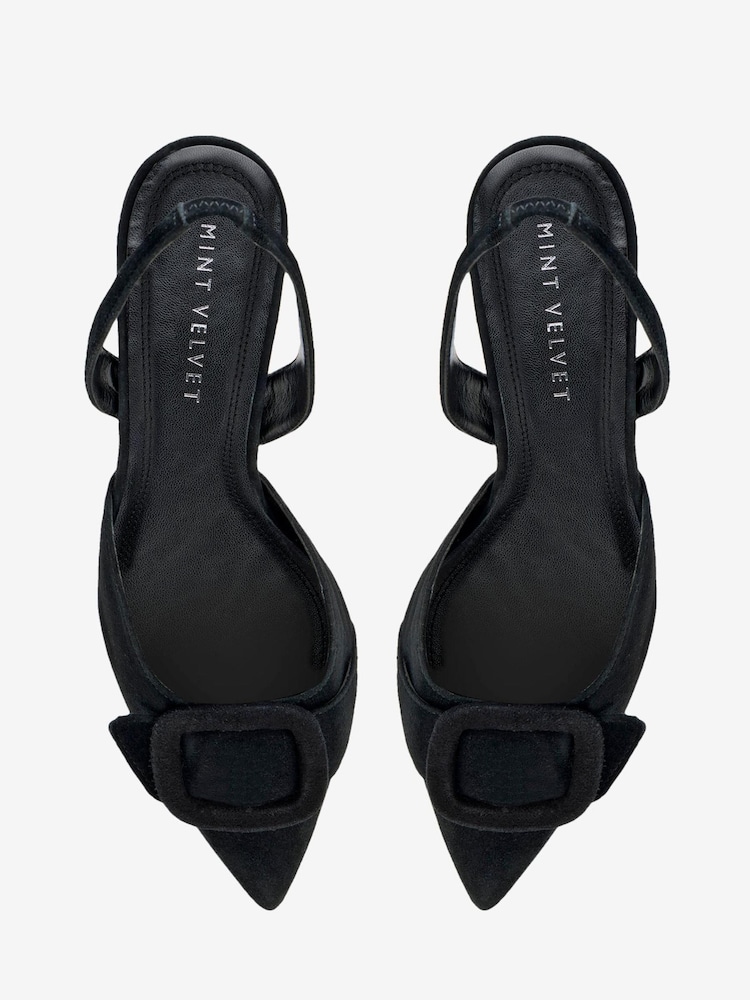 Mint Velvet Black Buckled Slingbacks - Image 2 of 2 Mint Velvet Black Buckled Slingbacks - Image 2 of 2