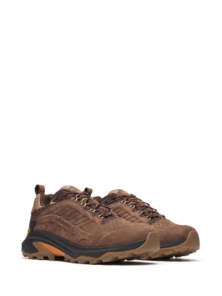 Merrell Brown Moab Speed 2 Leather Walking Shoes - Image 2 of 4 Merrell Brown Moab Speed 2 Leather Walking Shoes - Image 2 of 4