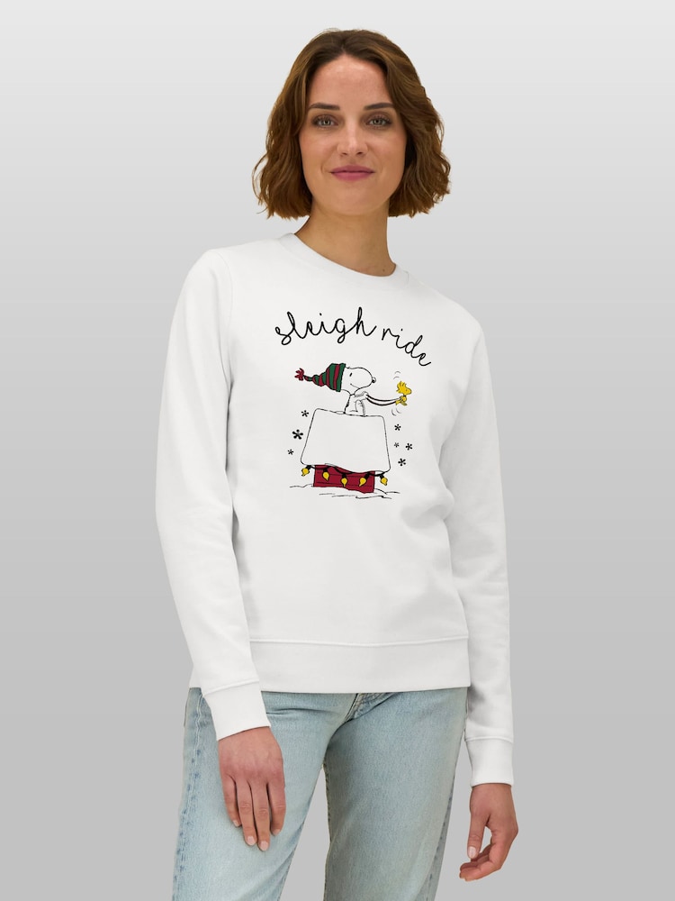 All + Every Peanuts Sleigh Ride Christmas Sweatshirt - 4şəkildən 1 şəkil