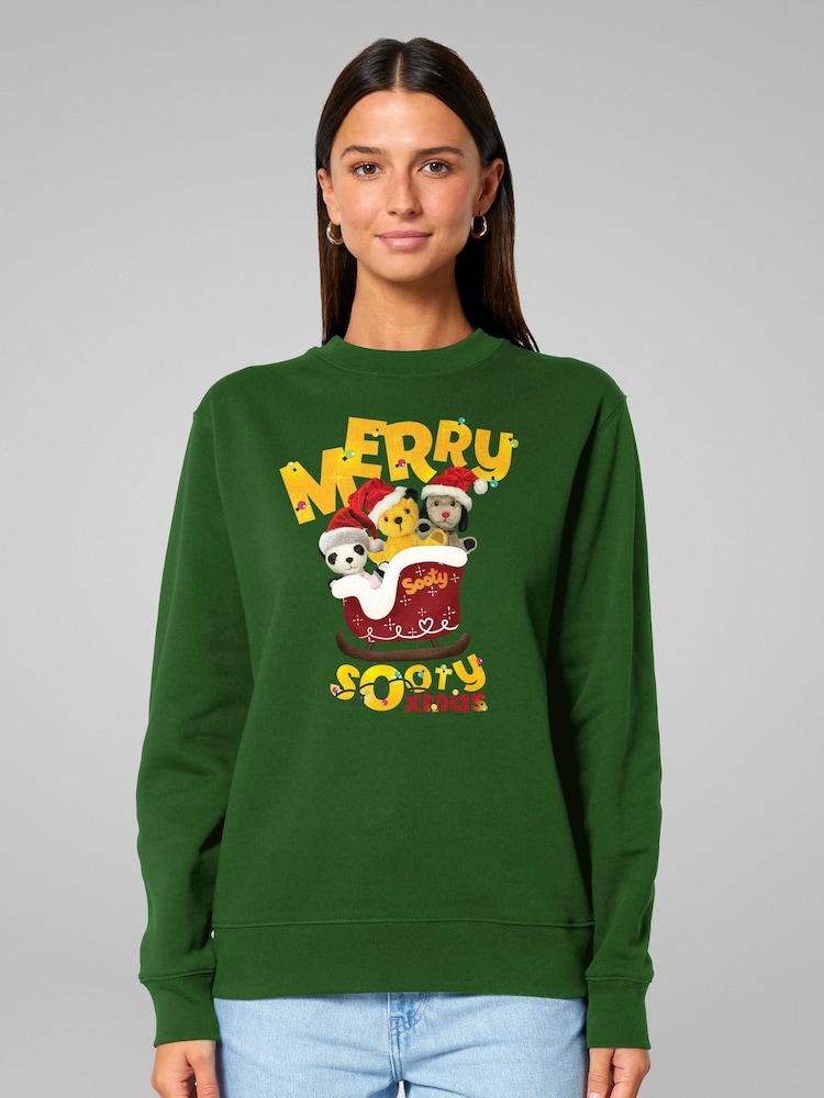 All + Every Merry Sooty Xmas Christmas Sleigh Sweatshirt - 4şəkildən 2 şəkil