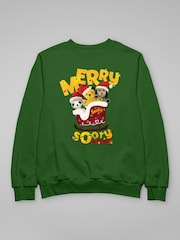 All + Every Merry Sooty Xmas Christmas Sleigh Sweatshirt - 4şəkildən 3 şəkil