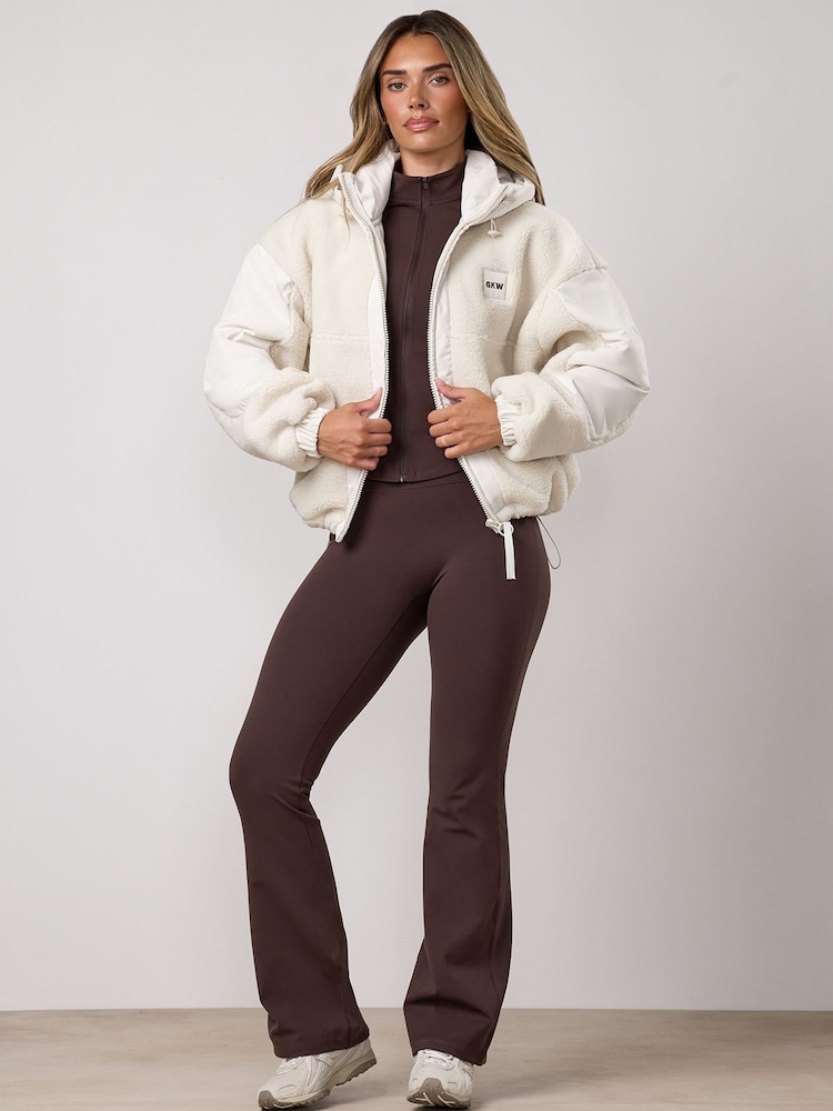 Gym King White Borg Fleece Jacket - Image 1 of 4