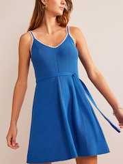 Boden Blue Crochet Edge Rib Dress - Image 1 of 6