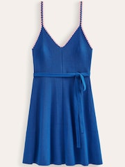 Boden Blue Crochet Edge Rib Dress - Image 5 of 6