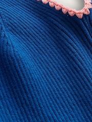 Boden Blue Crochet Edge Rib Dress - Image 6 of 6