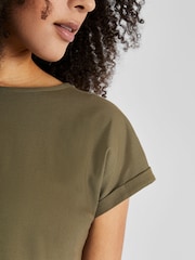 JoJo Maman Bébé Khaki Green Boyfriend Cotton Maternity T-Shirt - Image 3 of 4