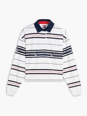 Tommy Jeans Natural Repeat Logo Relaxed Rugby Shirt - Image 5 of 7