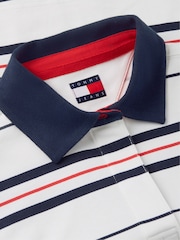 Tommy Jeans Natural Repeat Logo Relaxed Rugby Shirt - Image 6 of 7