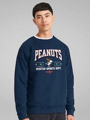 All + Every Blue Peanuts Winter Sports Dept Christmas Men's Sweatshirt - Image 1 of 4