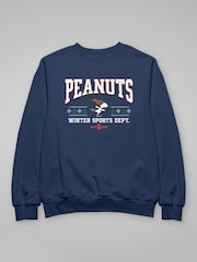 All + Every Blue Peanuts Winter Sports Dept Christmas Men's Sweatshirt - Image 3 of 4