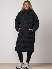 Gym King Black Longline Quilted Puffer Coat - Image 1 of 4