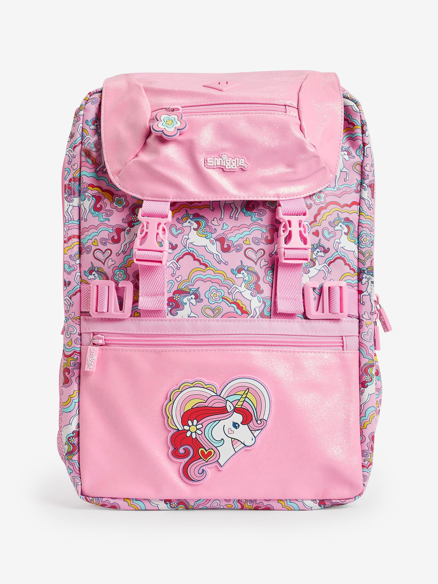 Pink Smiggle Wild Side Attach Foldover Backpack