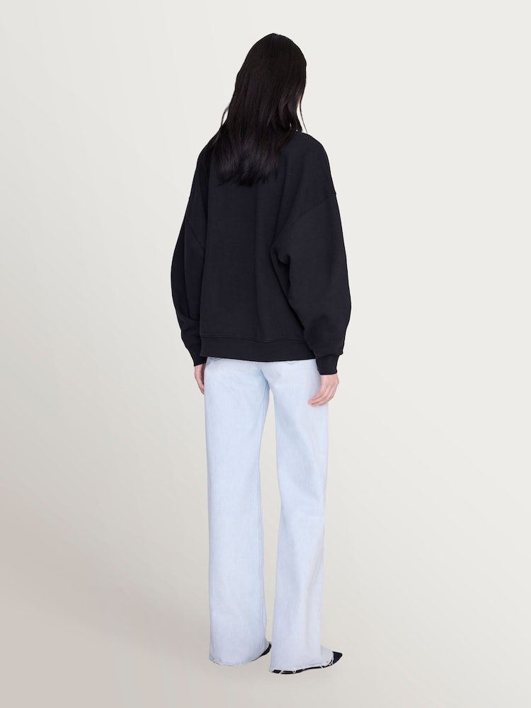 ANINE BING Black Miles Sweatshirt Collegiate In Vintage - Image 2 of 4