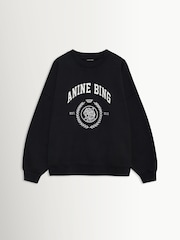 ANINE BING Black Miles Sweatshirt Collegiate In Vintage - Image 3 of 4