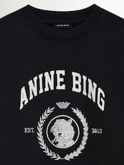 ANINE BING Black Miles Sweatshirt Collegiate In Vintage - Image 4 of 4