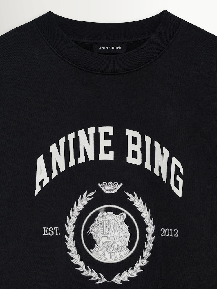 ANINE BING Black Miles Sweatshirt Collegiate In Vintage - Image 4 of 4