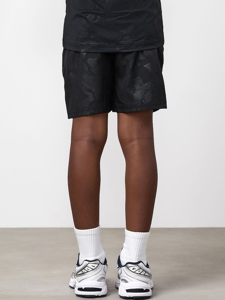 Gym King Black Debossed Camo Shorts - Image 2 of 4