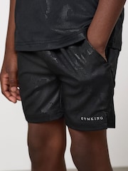 Gym King Black Debossed Camo Shorts - Image 4 of 4