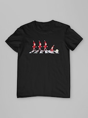 All + Every Black Elves Behavin Badly Abbey Road Parody Christmas T-Shirt - Image 3 of 4
