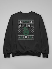 All + Every Black Harry Potter Christmas Slytherin Sweatshirt - Image 3 of 4