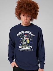 All + Every Blue Rick and Morty Merry Rickmas Christmas Sweatshirt - Image 1 of 4