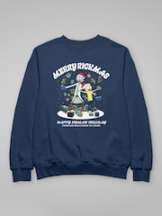 All + Every Blue Rick and Morty Merry Rickmas Christmas Sweatshirt - Image 4 of 4