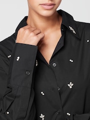 Black Gem Embellished Long Sleeve Shirt - Image 6 of 9