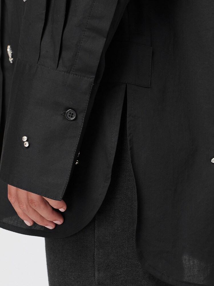 Black Gem Embellished Long Sleeve Shirt - Image 7 of 9
