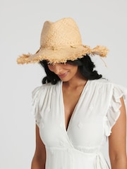South Beach Frayed Edge Fedora with Starfish Decal - Bild 2 von 2