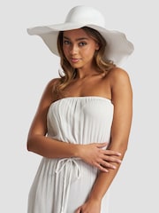 South Beach White Wide Brim Floppy Hat - Image 1 of 4