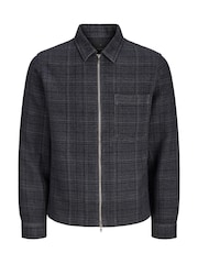 Cămașă tip jachetă în carouri cu fermoar JACK & JONES - Imaginea 1 din 2