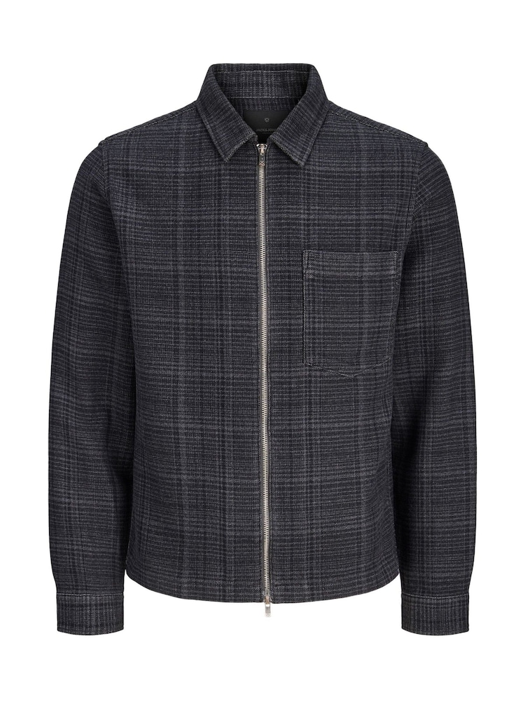 Cămașă tip jachetă în carouri cu fermoar JACK & JONES - Imaginea 1 din 2
