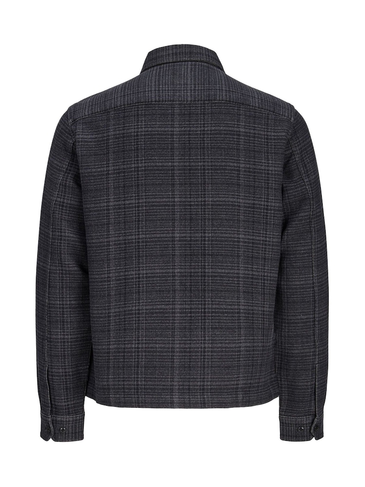 Cămașă tip jachetă în carouri cu fermoar JACK & JONES - Imaginea 2 din 2