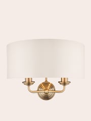 Laura Ashley Brass Sorrento 2 Light Wall Light Lamp Shade - Image 3 of 5