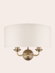 Laura Ashley Brass Sorrento 2 Light Wall Light Lamp Shade - Image 4 of 5