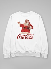 All + Every White Coca Cola Christmas Santa Bottle Sweatshirt - Image 3 of 4