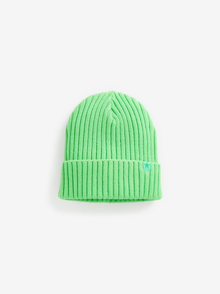 Živo zelena - Rebrasta beanie kapa (1-16 let) - Slika 1 iz 2