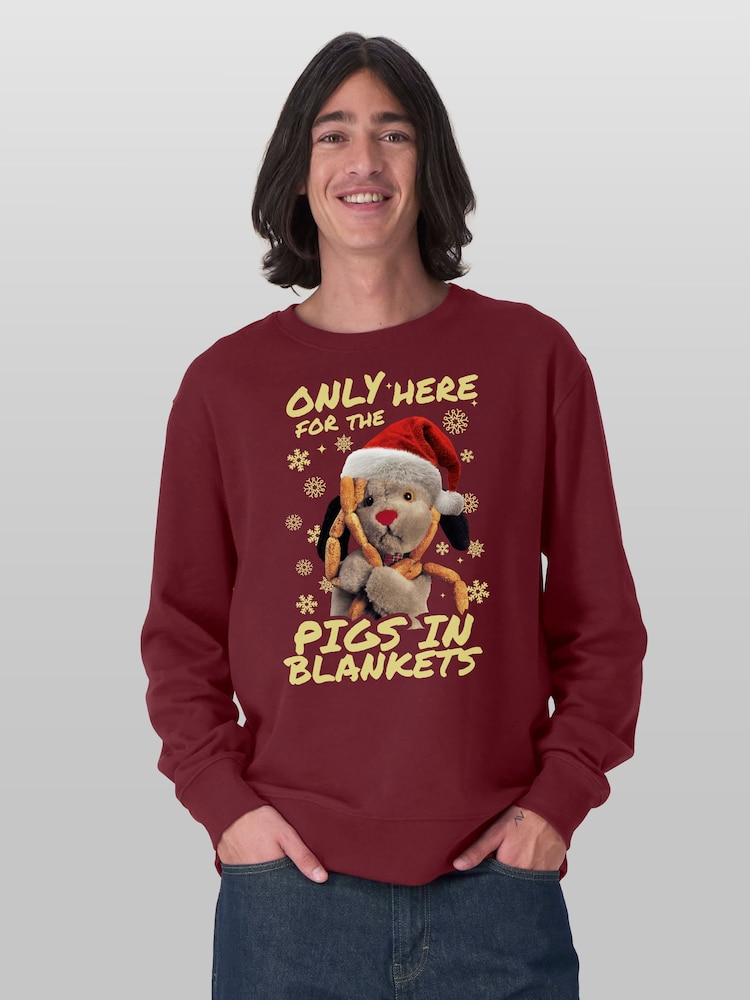 Sweat-shirt de Noël « All + Every Sooty Sweep Only Here For The Pigs In Blankets » uniquement disponible pour les saucisses enrobées de bacon - Image 1 sur 4 Sweat-shirt de Noël « All + Every Sooty Sweep Only Here For The Pigs In Blankets » uniquement disponible pour les saucisses enrobées de bacon - Image 1 sur 4