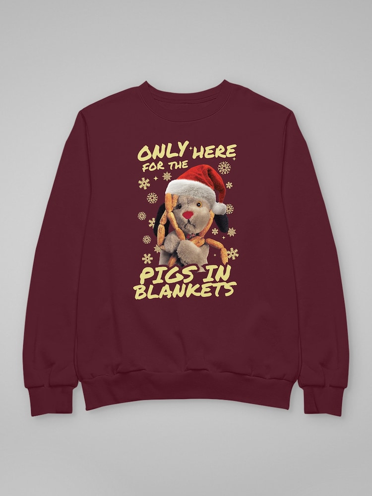Sweat-shirt de Noël « All + Every Sooty Sweep Only Here For The Pigs In Blankets » uniquement disponible pour les saucisses enrobées de bacon - Image 4 sur 4 Sweat-shirt de Noël « All + Every Sooty Sweep Only Here For The Pigs In Blankets » uniquement disponible pour les saucisses enrobées de bacon - Image 4 sur 4