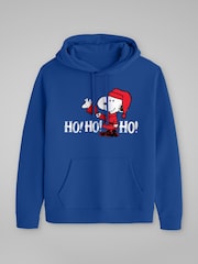 All + Every Blue Peanuts Snoopy In A Santa Suit Ho Ho Ho Hooded Sweatshirt - Image 3 of 4
