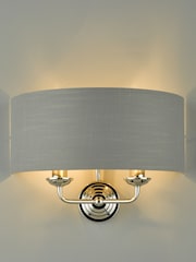 Laura Ashley Chrome Sorrento 2 Light Wall Light Lamp Shade - Image 1 of 4