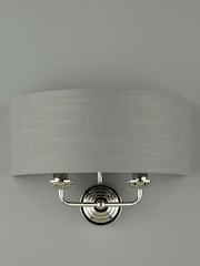 Laura Ashley Chrome Sorrento 2 Light Wall Light Lamp Shade - Image 2 of 4