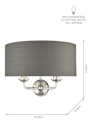 Laura Ashley Chrome Sorrento 2 Light Wall Light Lamp Shade - Image 4 of 4