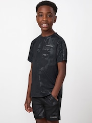 Gym King Black Debossed Camo T-Shirt - Image 3 of 4