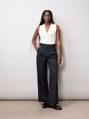 Albaray Blue Pinstripe Trousers - Image 1 of 4