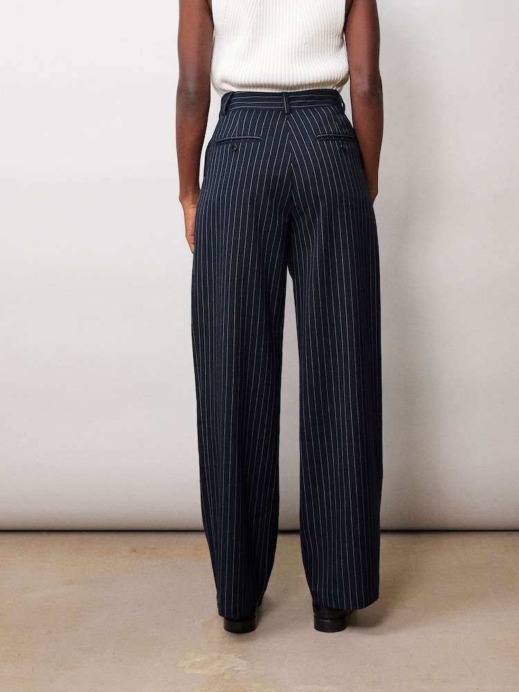 Albaray Blue Pinstripe Trousers - Image 2 of 4