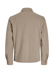 JACK & JONES Beige Zip Through Sweat Overshirt - Image 3 of 3